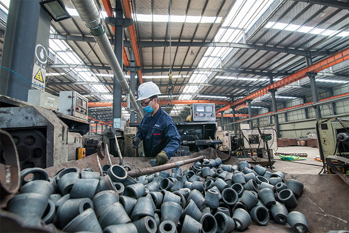 高安网架配件-锥头加工车间